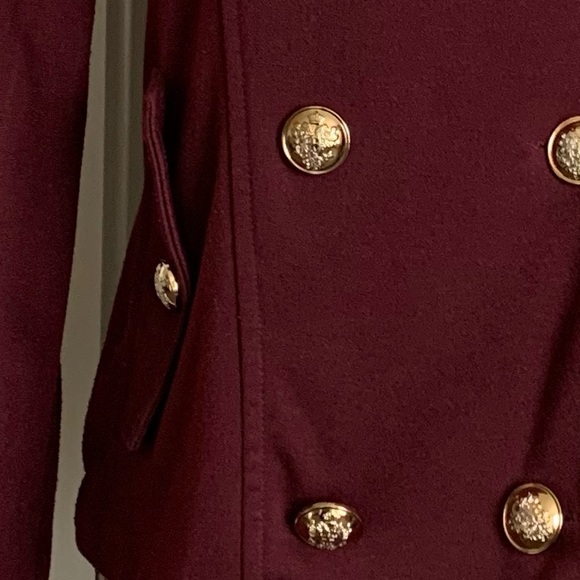 CECICO Double-Breasted Burgundy Blazer - Picture 4 of 7
